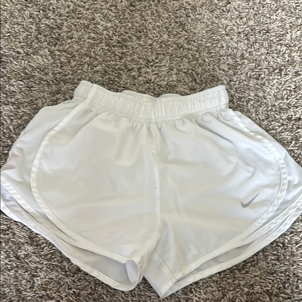 Nike White Athletic Shorts Lightweight Running Design